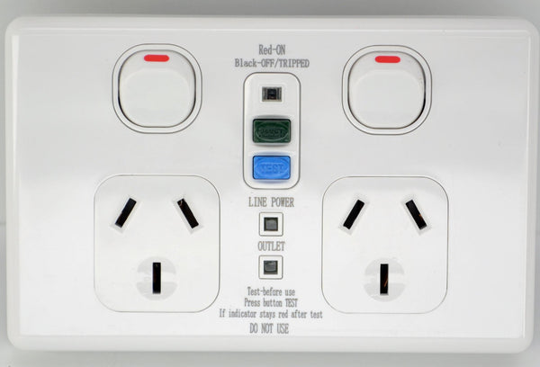 RCD Switched Socket Powertech Double