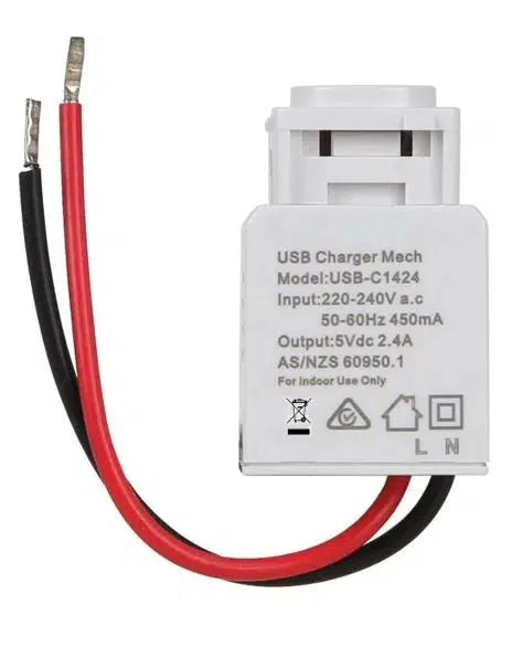 USB Mechanism HEM 5VDC 2.4 Amp