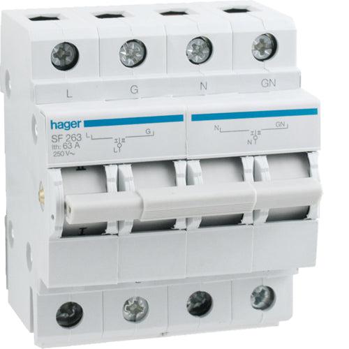 Changeover Hager 63 Amp 2 Pole