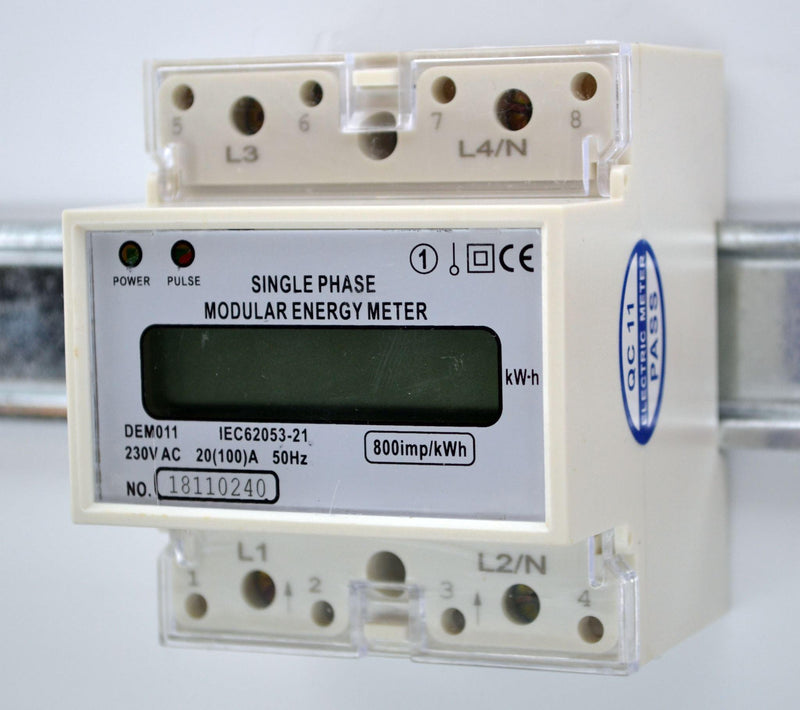 Power (kWh) Usage Meter 100 Amp DIN/Surface